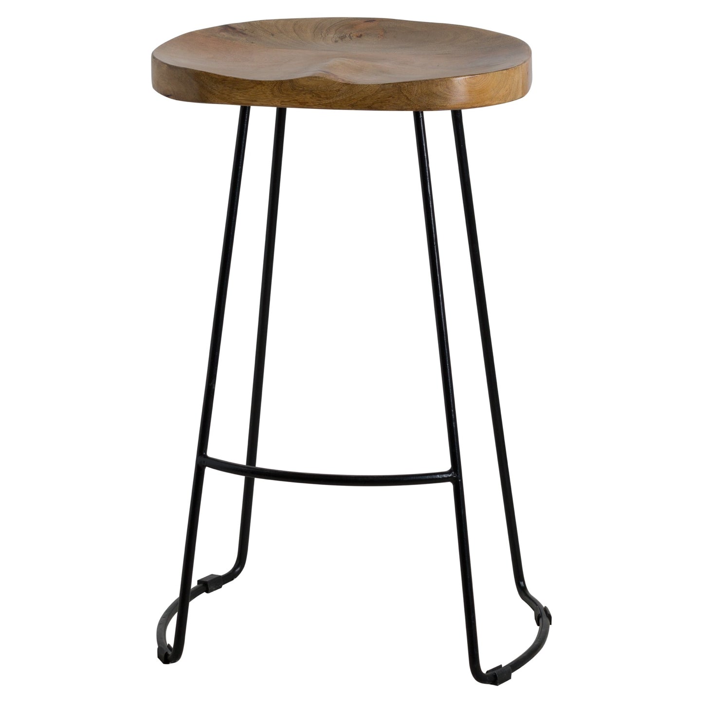 Franklin Hardwood Shaped Bar Stool – Stylish Industrial Bar Seating