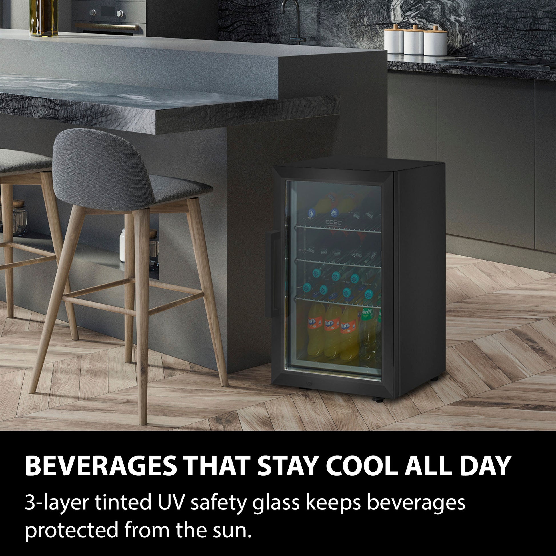 Caso Design, Outdoor Fridge, Black, Right Sided Hinge