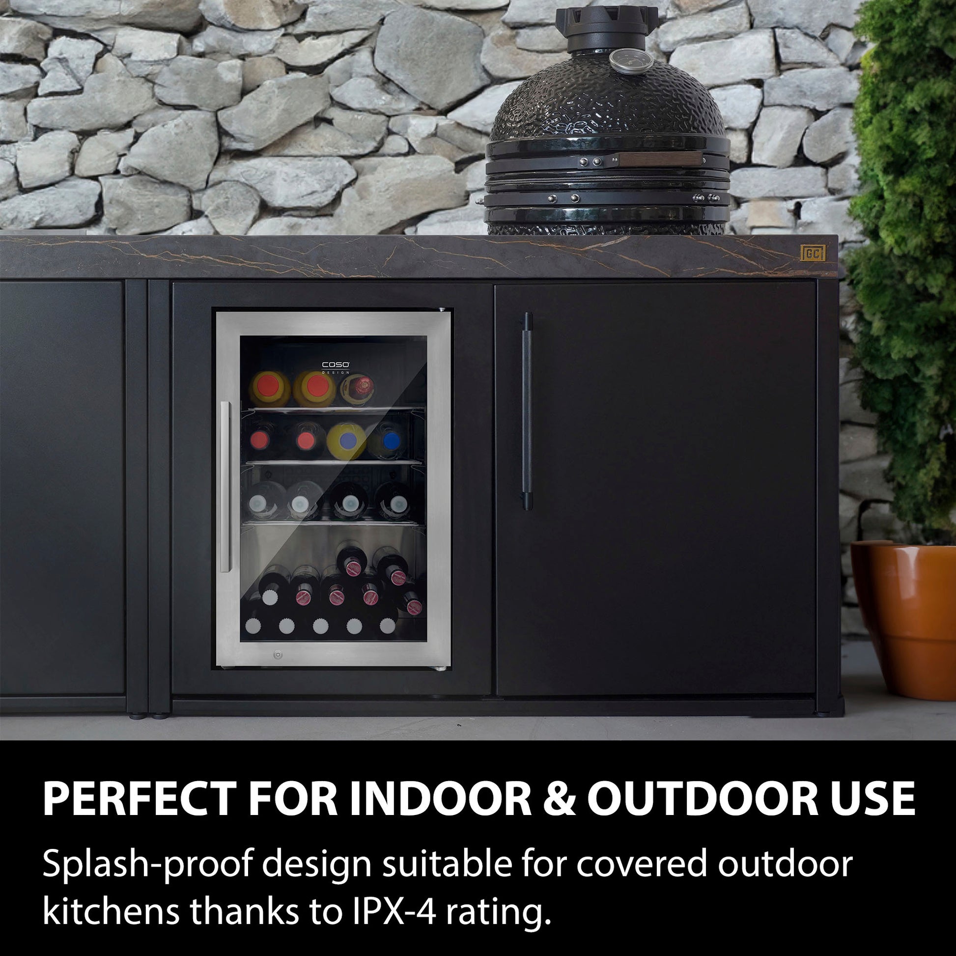 Caso Design, Outdoor Fridge, Silver, Right Sided Hinge