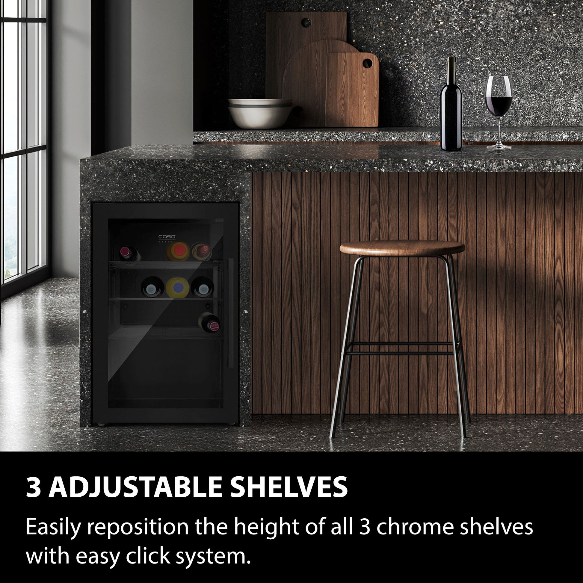 Caso Design, Outdoor Fridge, Black, Left Sided Hinge