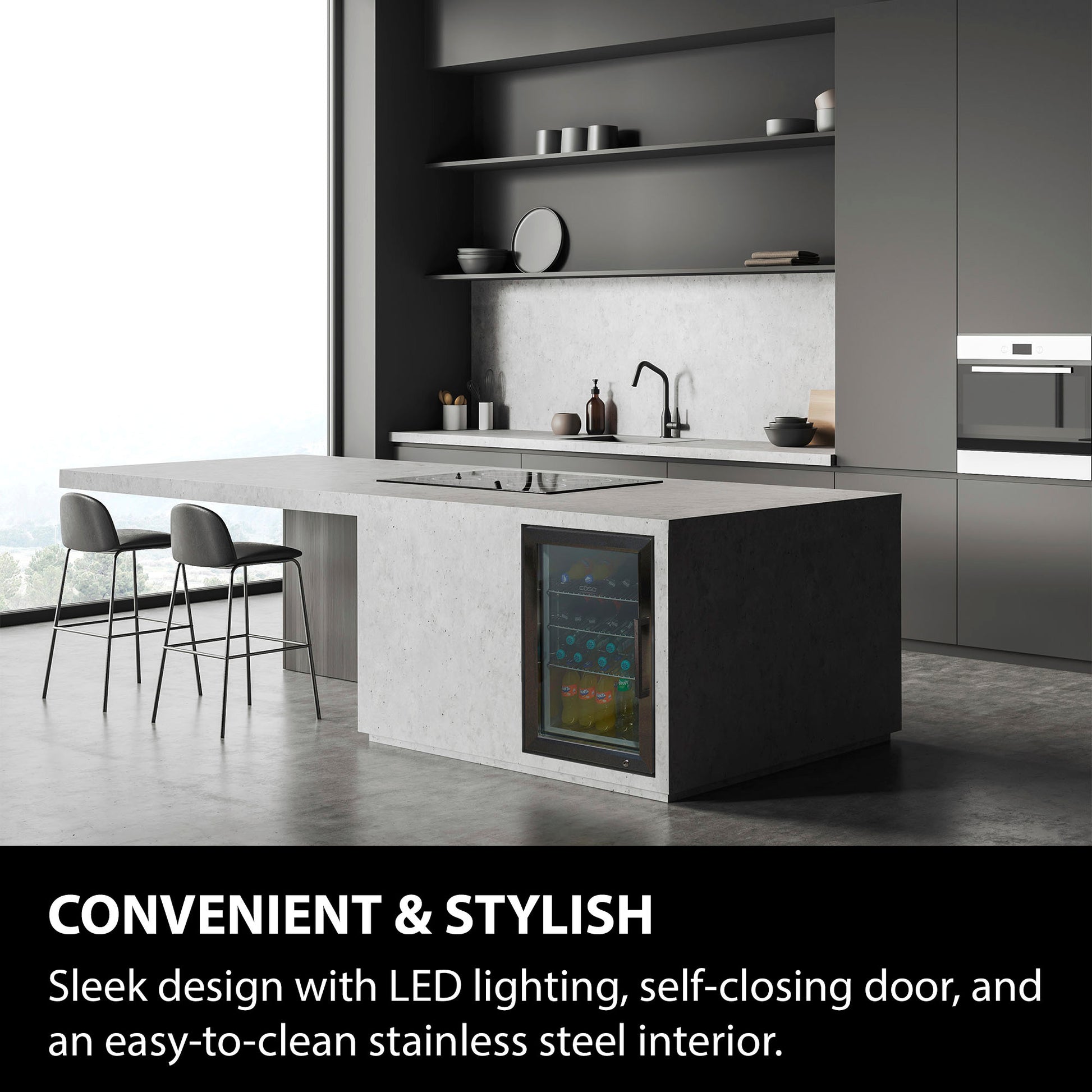 Caso Design, Outdoor Fridge, Black, Left Sided Hinge