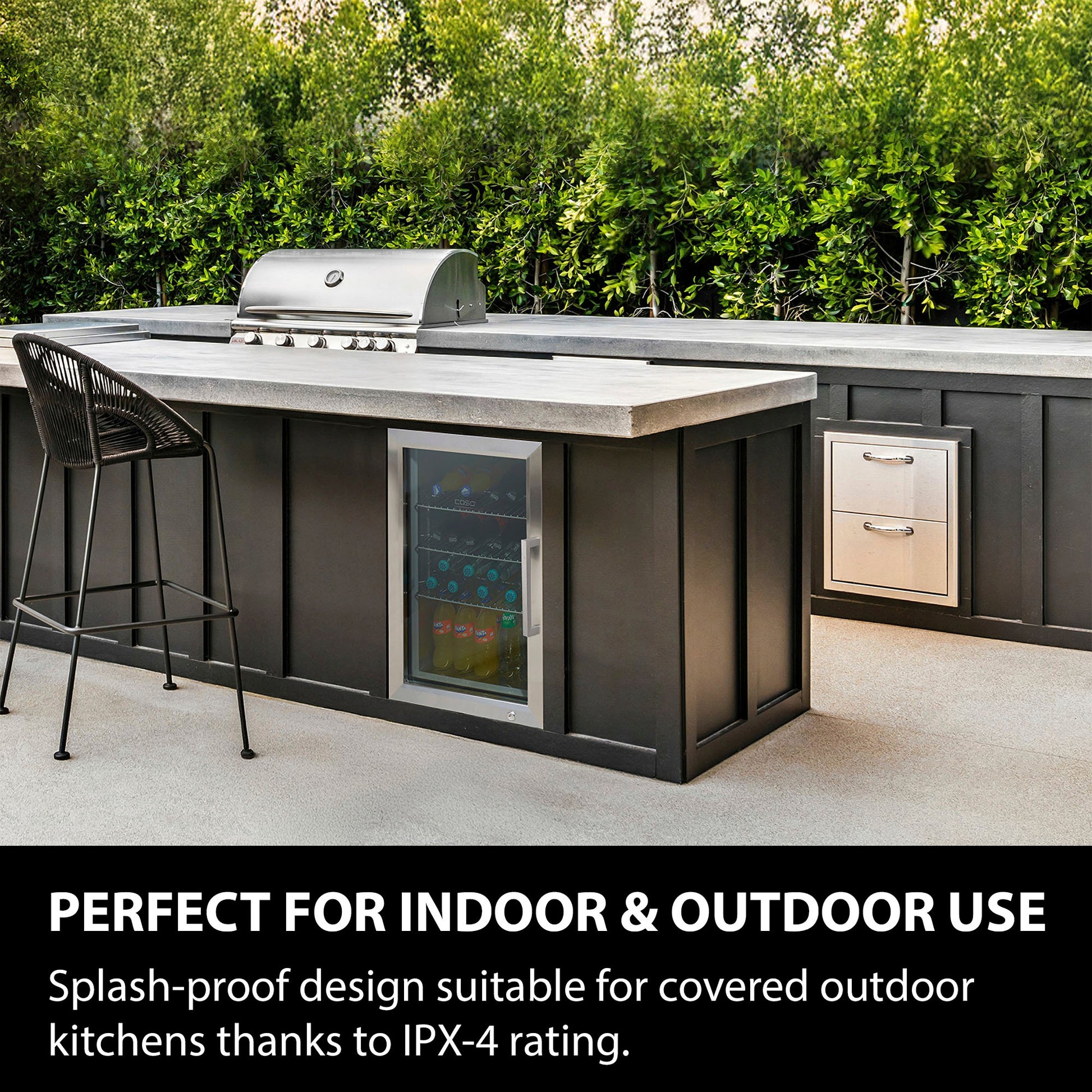 Caso Design, Outdoor Fridge, Silver, Left Sided Hinge