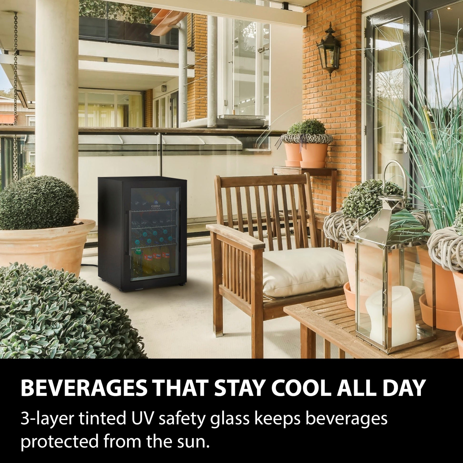 Caso Design, Outdoor Fridge, Black, Left Sided Hinge