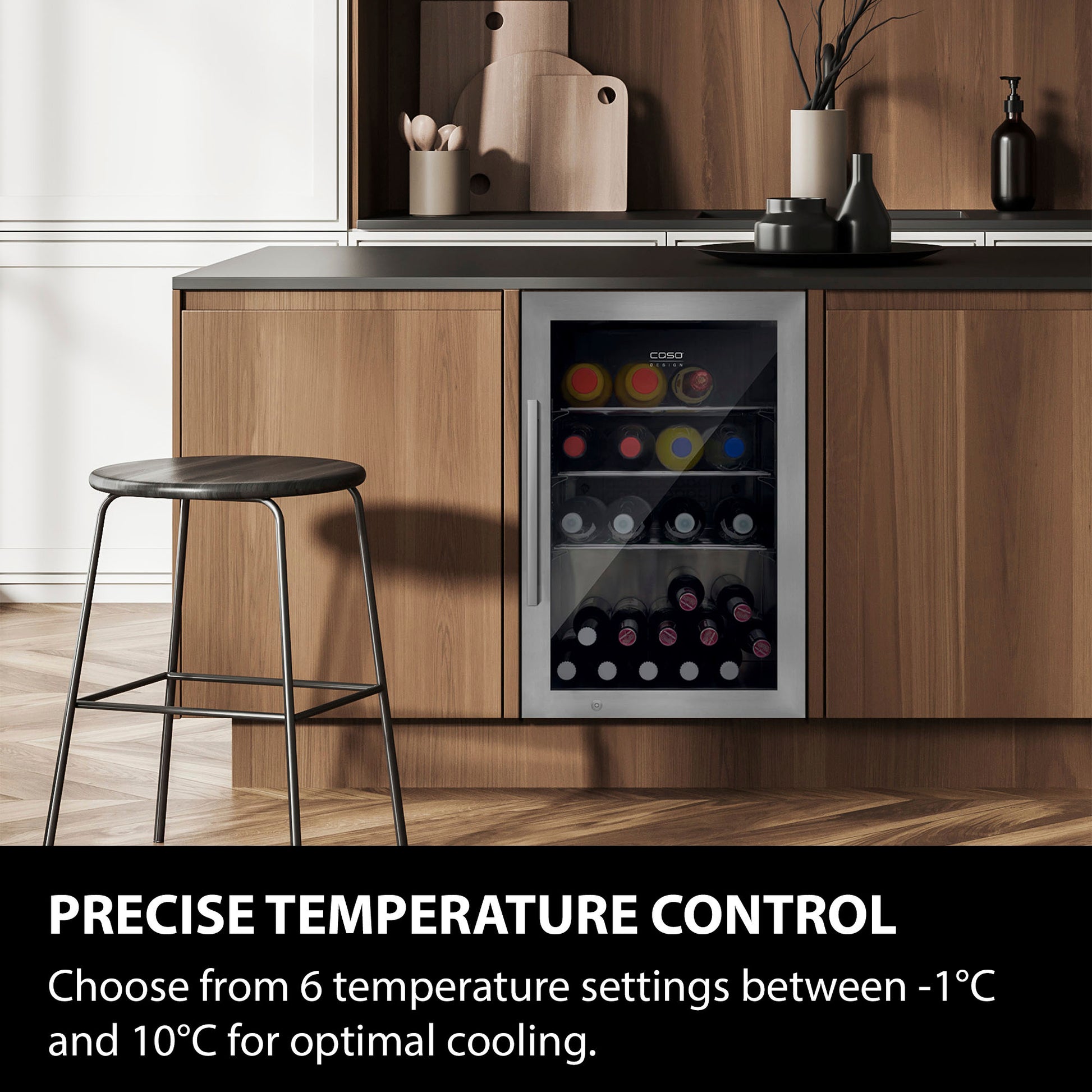 Caso Design, Outdoor Fridge, Silver, Right Sided Hinge