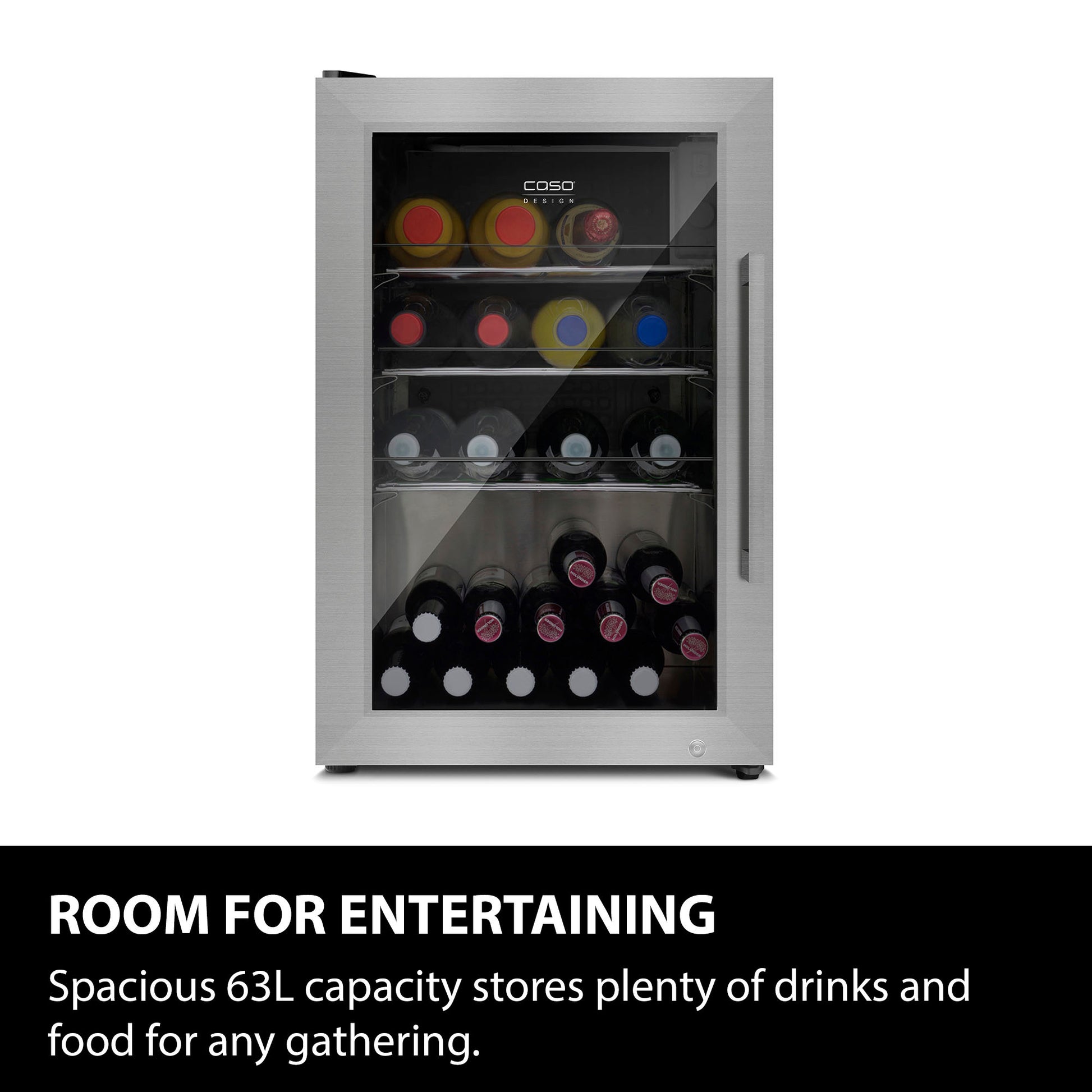 Caso Design, Outdoor Fridge, Silver, Left Sided Hinge