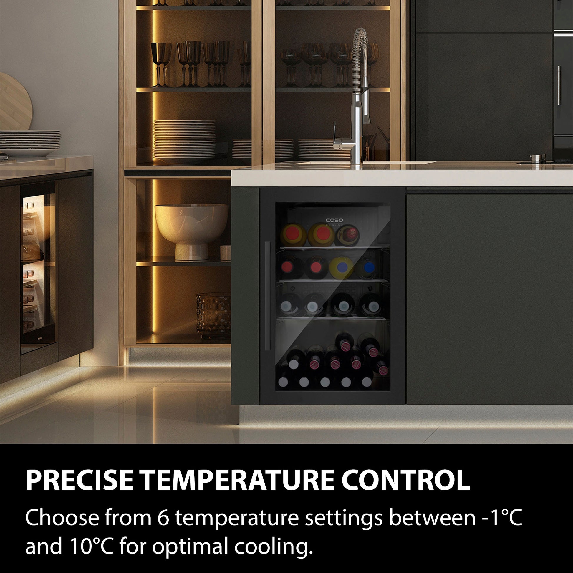 Caso Design, Outdoor Fridge, Black, Right Sided Hinge