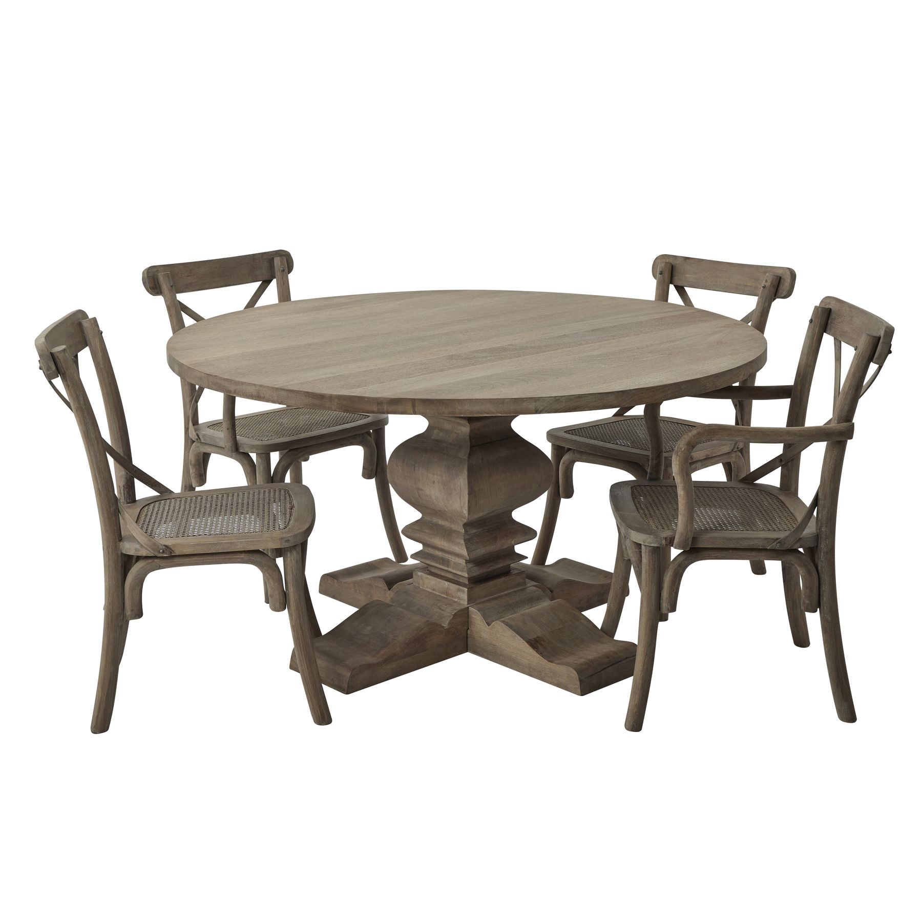 Copgrove Cross Back Chair with Rush Seat | Rustic Wooden Dining Chair