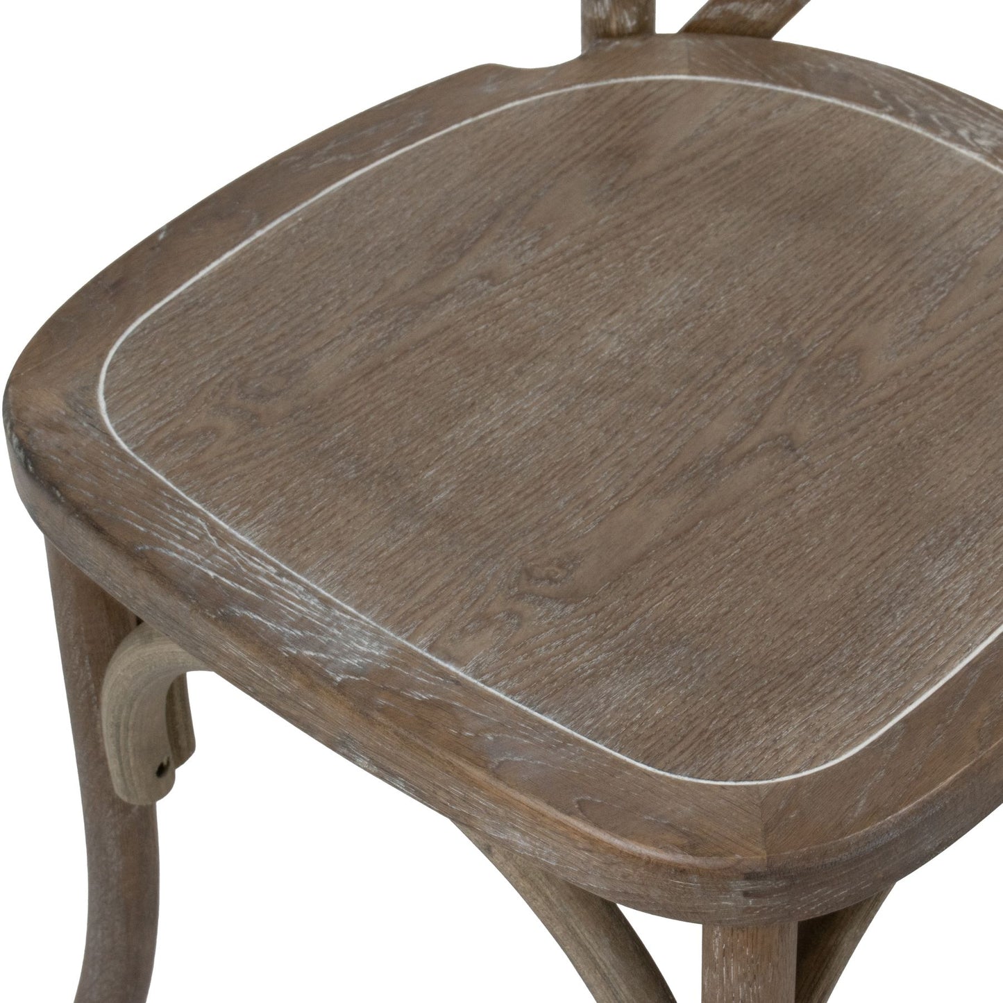 Light Oak Cross Back Dining Chair | Solid Oak Rustic Dining Seat