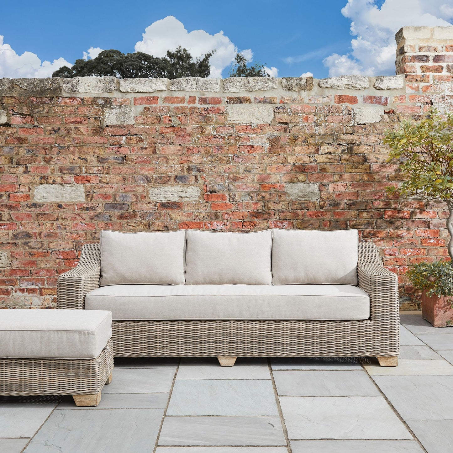 Capri Collection Outdoor Three Seater Sofa – HDPE Wicker Comfort