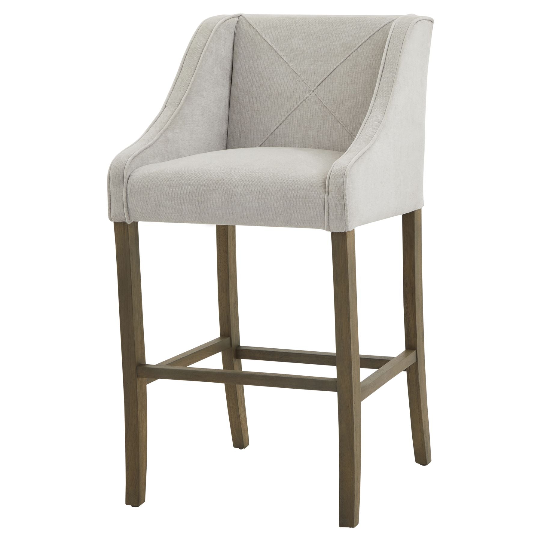 Epsom Grey Bar Stool | Light Grey Fabric Breakfast Bar Chair