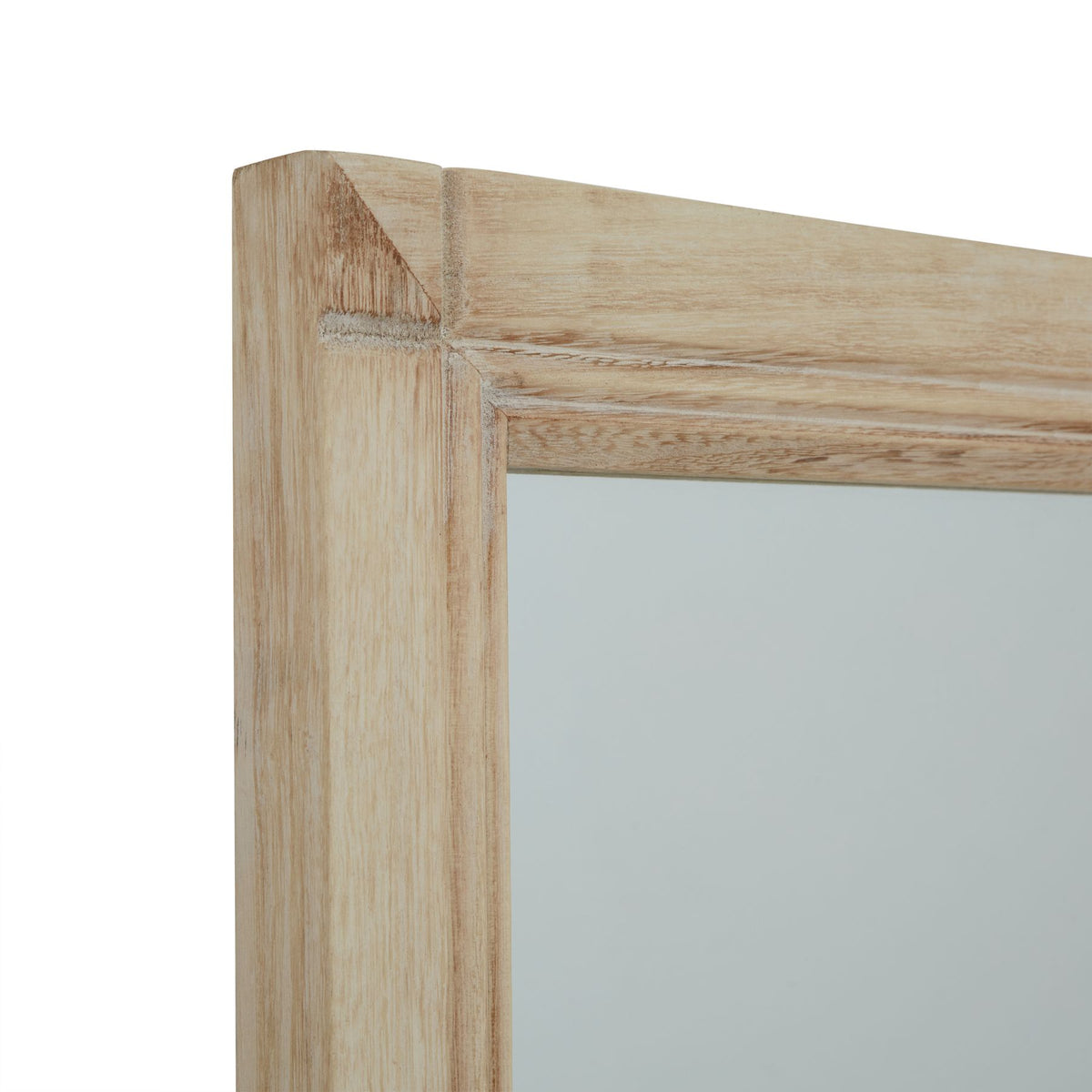 Washed Wood XL Window Mirror with Oversized Grid Frame