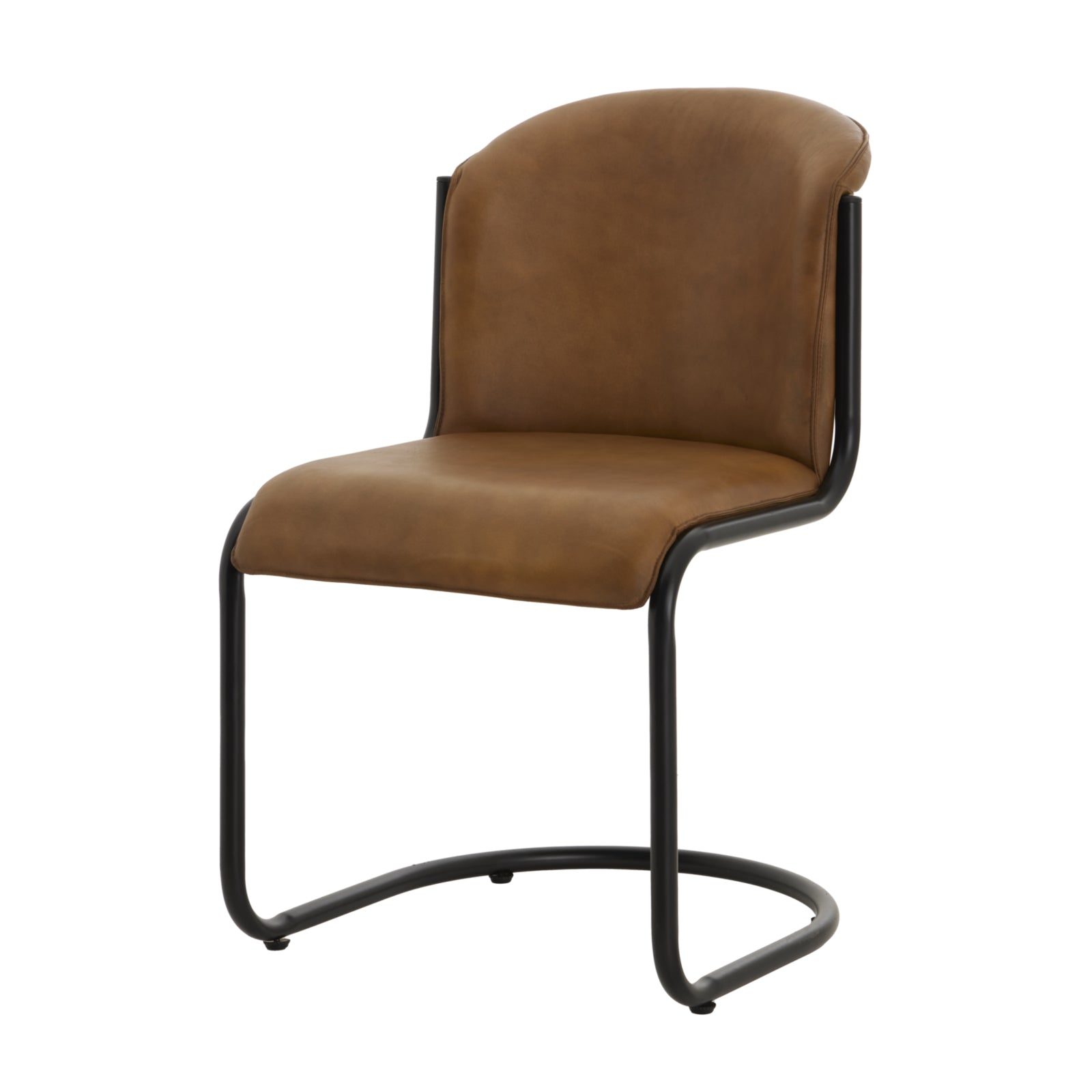Billy Leather Curved Dining Chair | Premium Full-Grain Modern Design