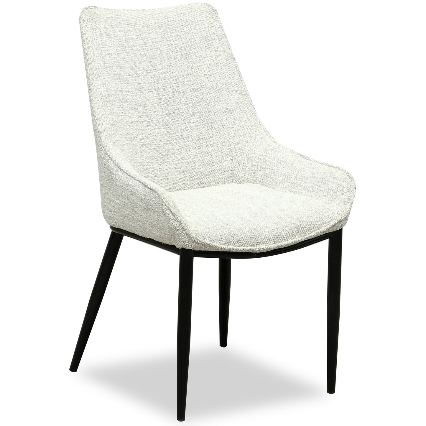 Zephra Dining Chair | Modern White Fabric Dining Seat