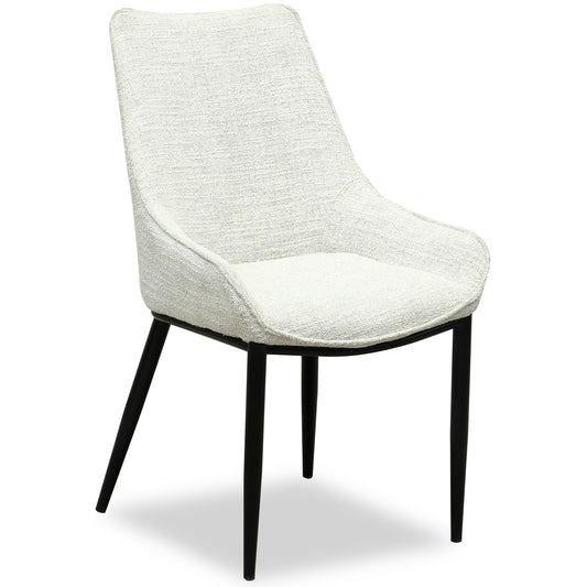 Zephra Dining Chair | Modern White Fabric Dining Seat
