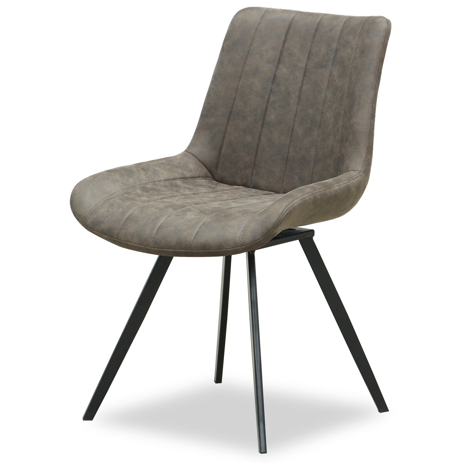 Malmo Coffee Swivel Dining Chair | Modern Scandi Fabric Dining Seat