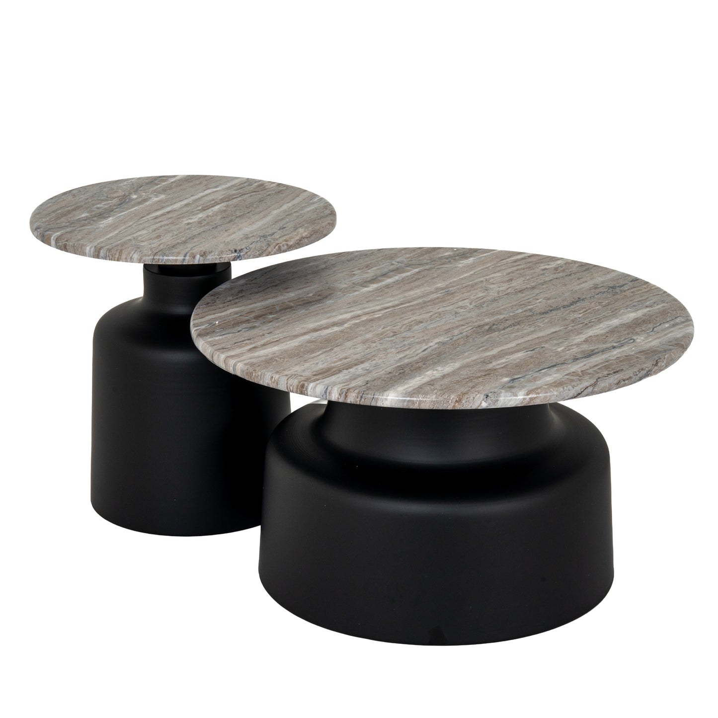 Oura Round Coffee Table – Versatile Metal & Wood Design