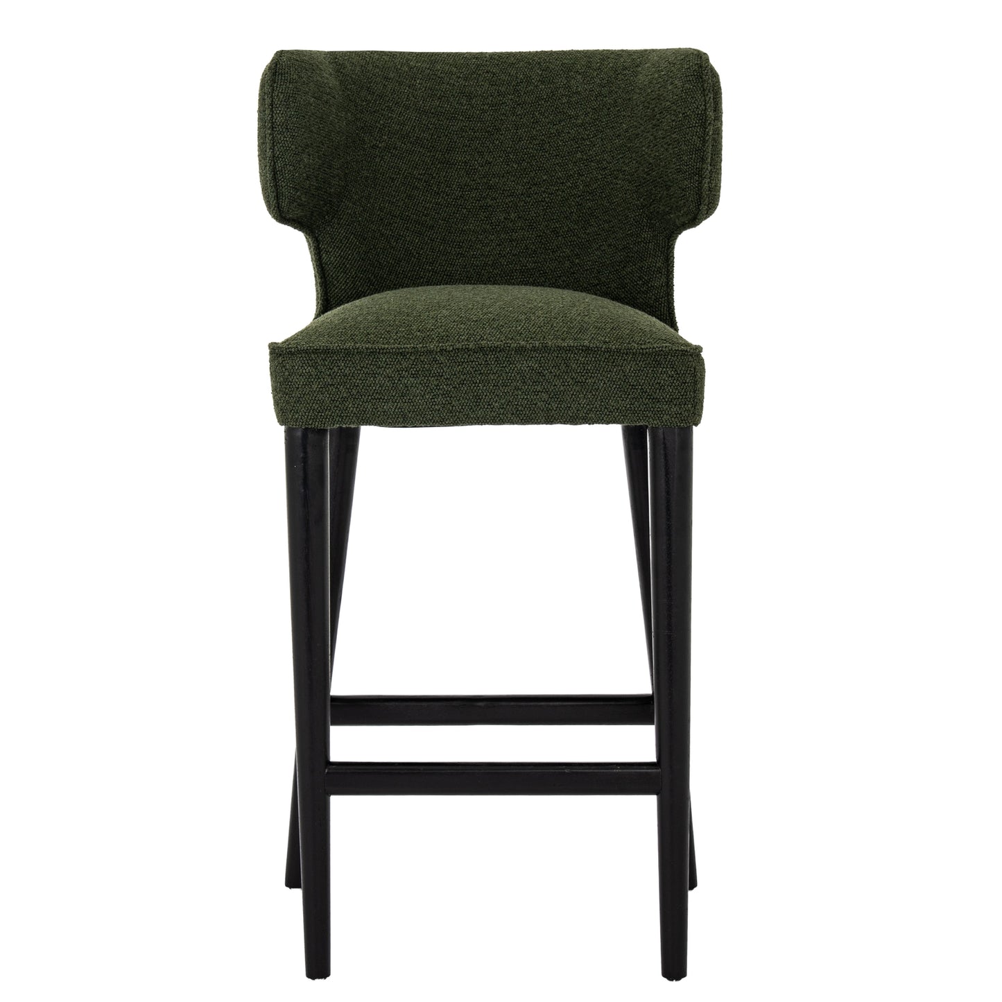 Avia Moss Barstool | Moss Green Upholstered Bar Chair with Matte Base