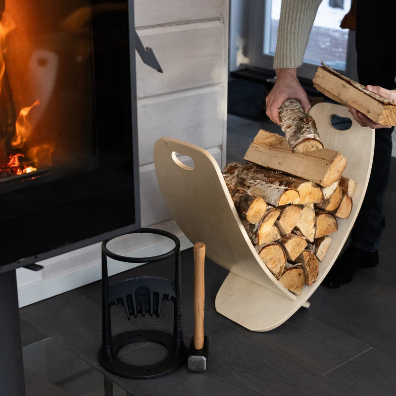Log Rack Natural – Nordic Style Birch Firewood Storage