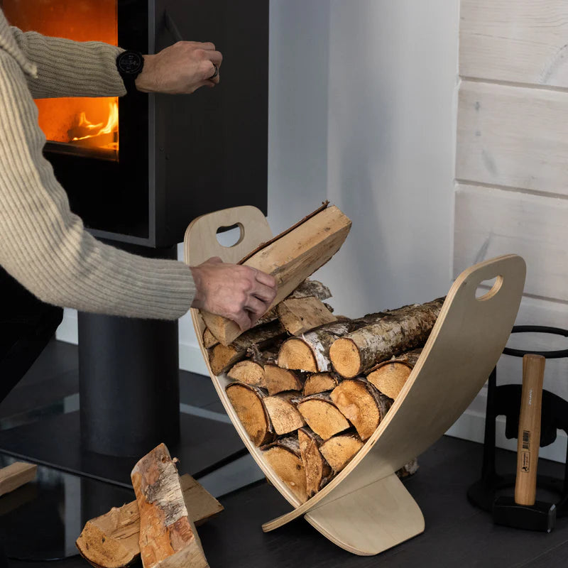 Log Rack Natural – Nordic Style Birch Firewood Storage