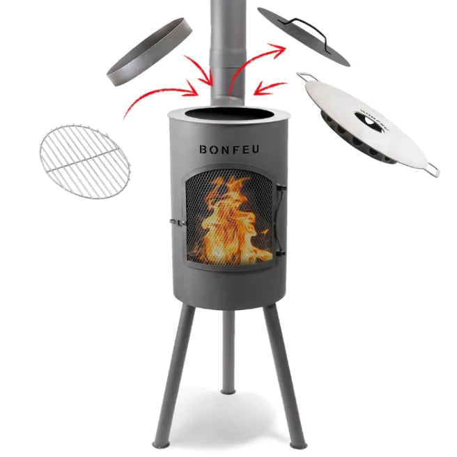 BonFeu, BonGiano SP, Outdoor Fireplace, Black