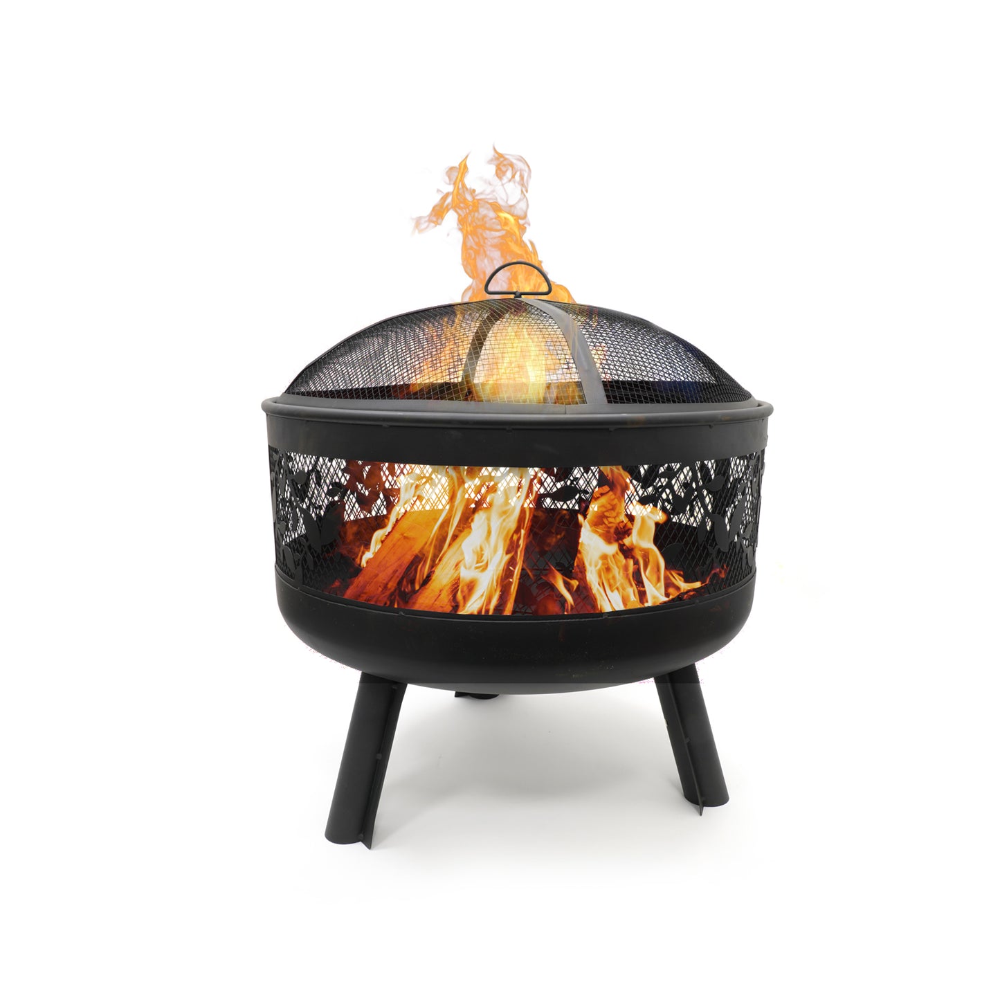 HEAT Alna Fire Pit – Floral Steel Garden Fireplace