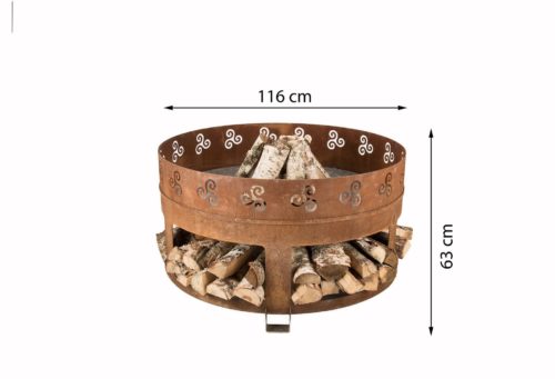 GrillSymbol Corten Steel Fire Pit Antigo 116cm