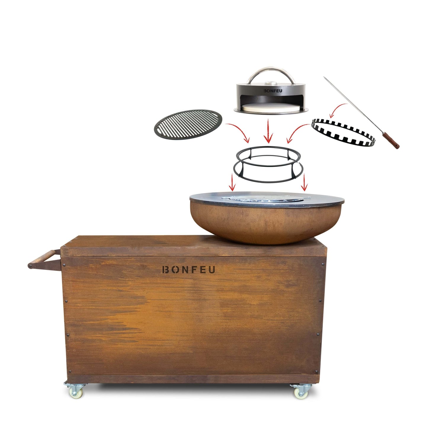 BonFeu, BonBiza Island, BBQ Plancha (80cm) with Table