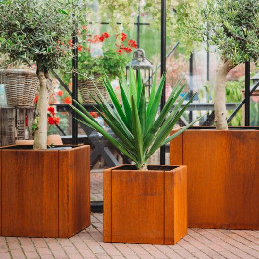 GrillSymbol Corten Steel Planters Set of 3 Clara Large