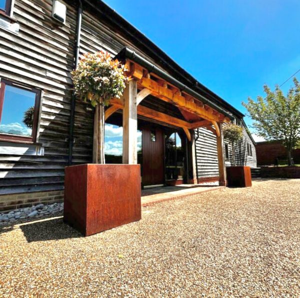 Arden Corten Steel Cube Planter