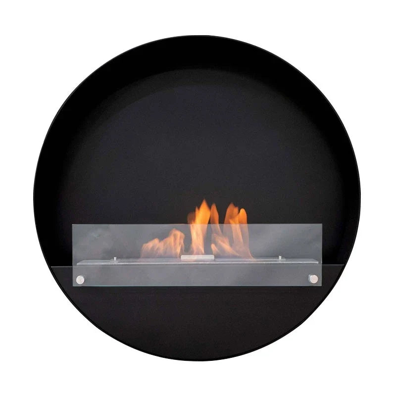 ScandiFlames Delaware XL Black Round Bioethanol Fireplace 80 cm