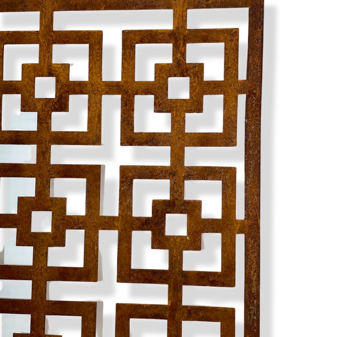 Patina Steel – Laser Cut Screen – Double Squared Design