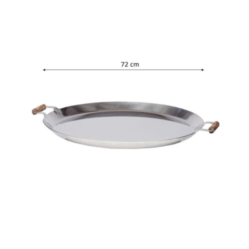 GrillSymbol 72 cm Stainless Steel Paella Pan for Easy Outdoor Cooking