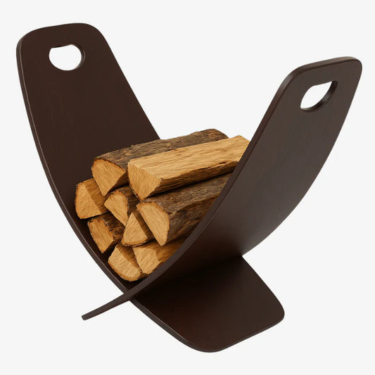 Log Rack Espresso – Indoor Firewood Holder in FSC Birch Wood