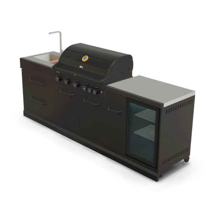 GRLLR Connect Outdoor Kitchen with G5S 5-Burner BBQ, Fridge & Sink