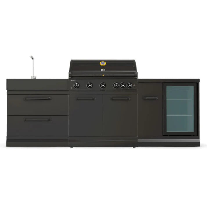 GRLLR Connect Outdoor Kitchen with G5S 5-Burner BBQ, Fridge & Sink