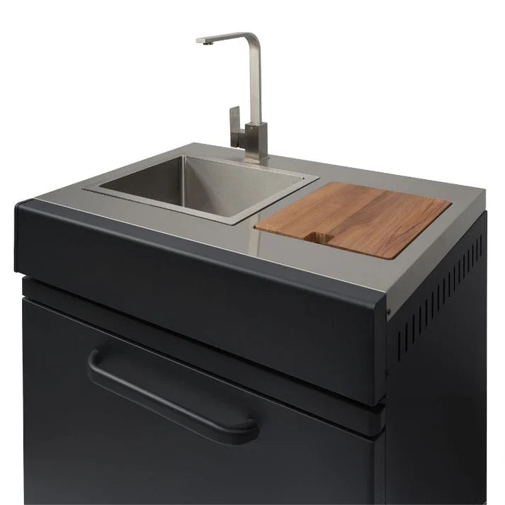 GRLLR Connect L-Shaped Modular Outdoor Kitchen with Kamado Grill, Sink, Stove & Fridge | Garden Kitchen UK