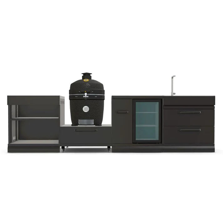 GRLLR Connect Charcoal Outdoor Kitchen with Kamado Grill, Sink & Fridge | Modular Garden Kitchen UK
