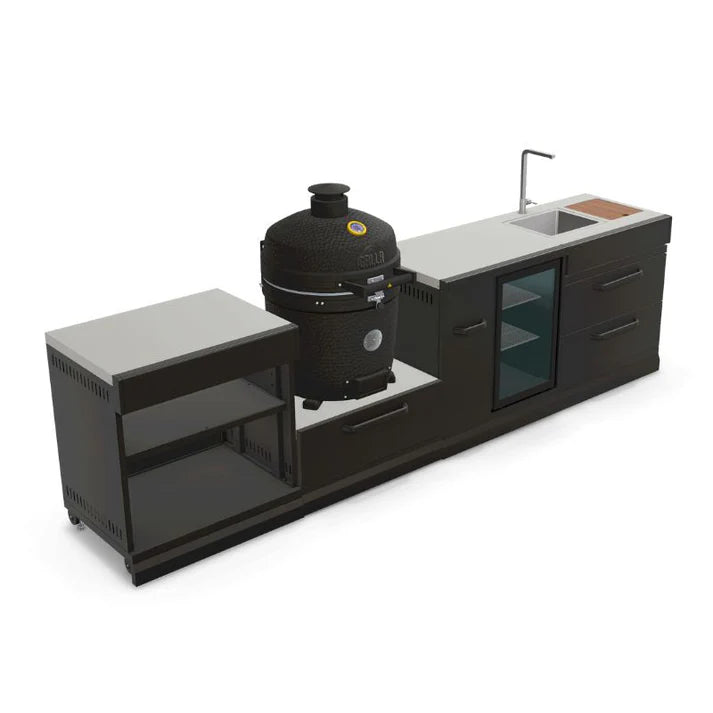 GRLLR Connect Charcoal Outdoor Kitchen with Kamado Grill, Sink & Fridge | Modular Garden Kitchen UK