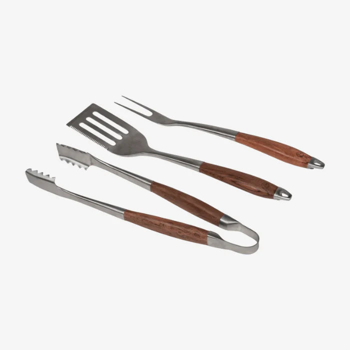 Premium Grill Set β 3-Piece Stainless Steel BBQ Tools with Leather Case