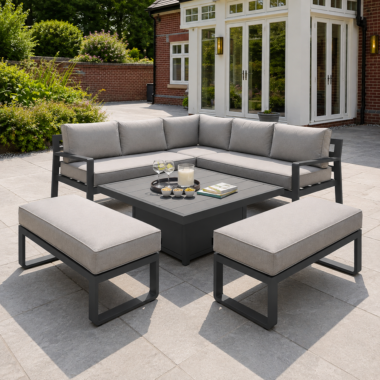 Hex Living Hosting Set in Anthracite Grey | Garden Furniture Set