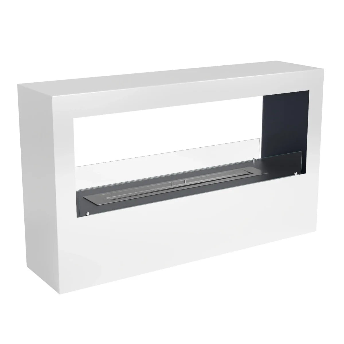 ScandiFlames Lansing XL White Two Sided Bioethanol Fireplace