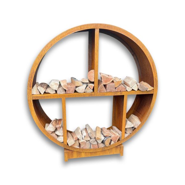 Corten Steel Round Log Store
