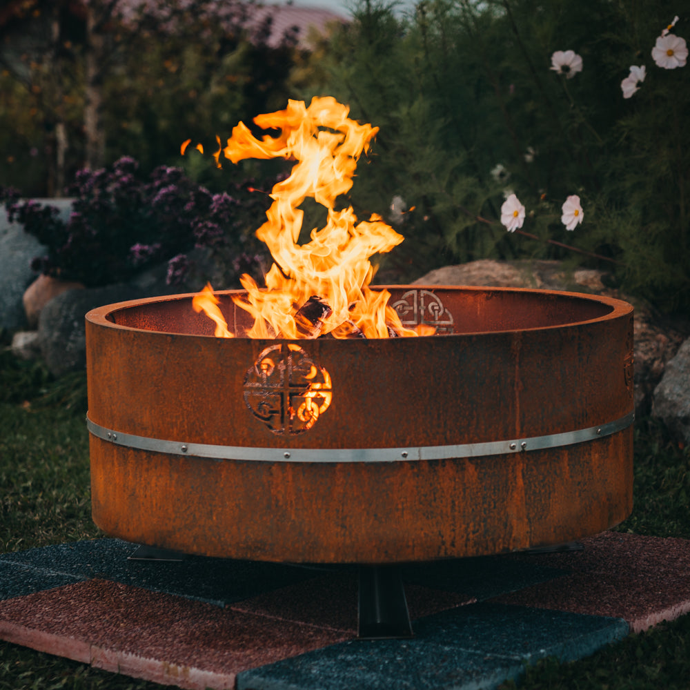 GrillSymbol Corten Steel Fire Pit Lucas, ø 95 cm + lid