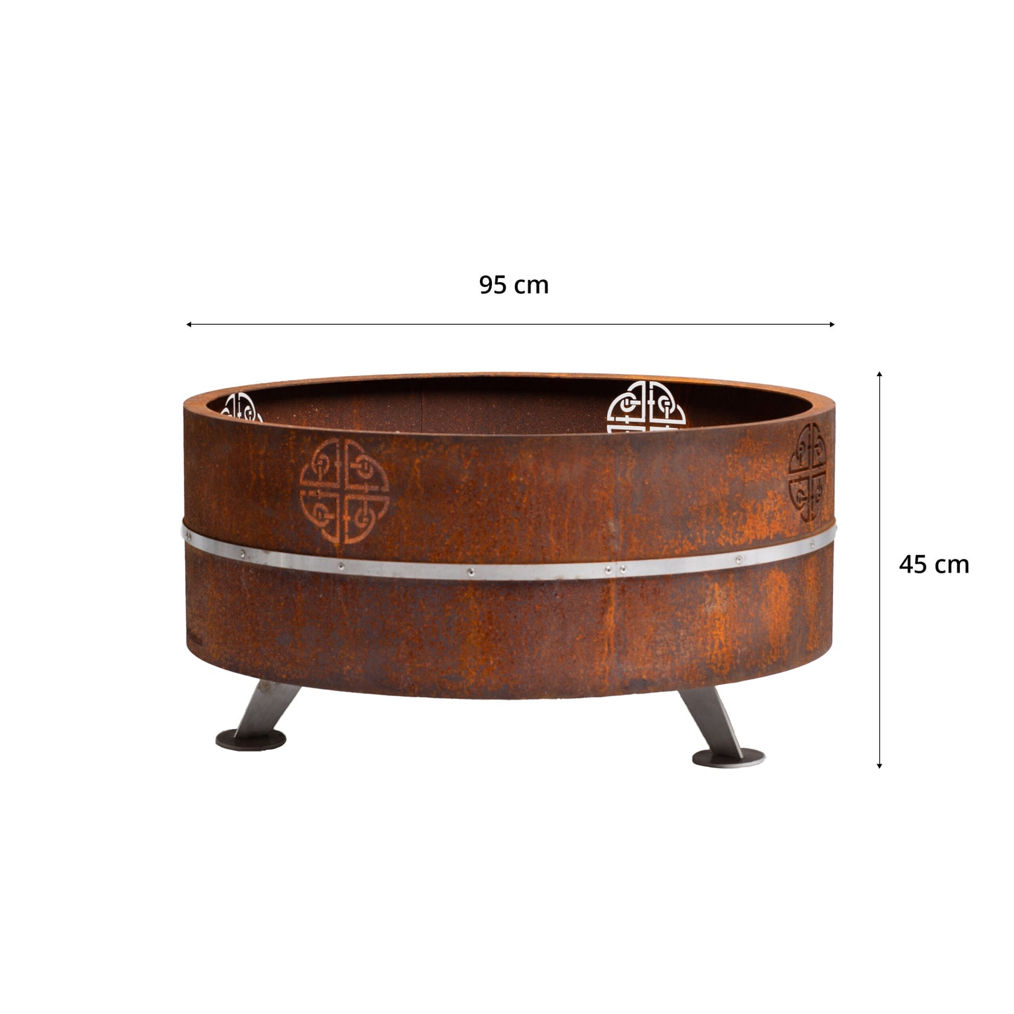 GrillSymbol Corten Steel Fire Pit Lucas, ø 95 cm + lid