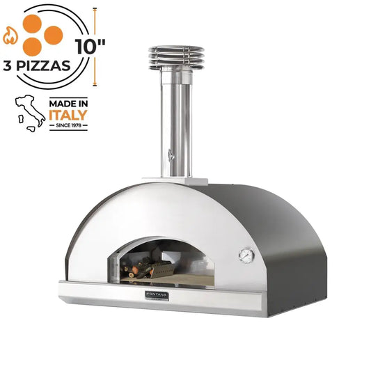 Fontana Mangiafuoco Anthracite Countertop Dual Fuel Pizza Oven