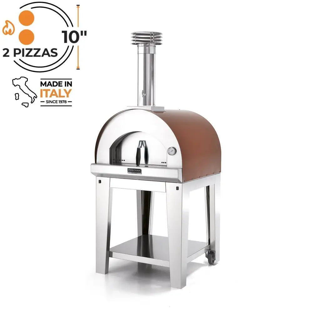Fontana Margherita Rosso Wood Pizza Oven Including Trolley