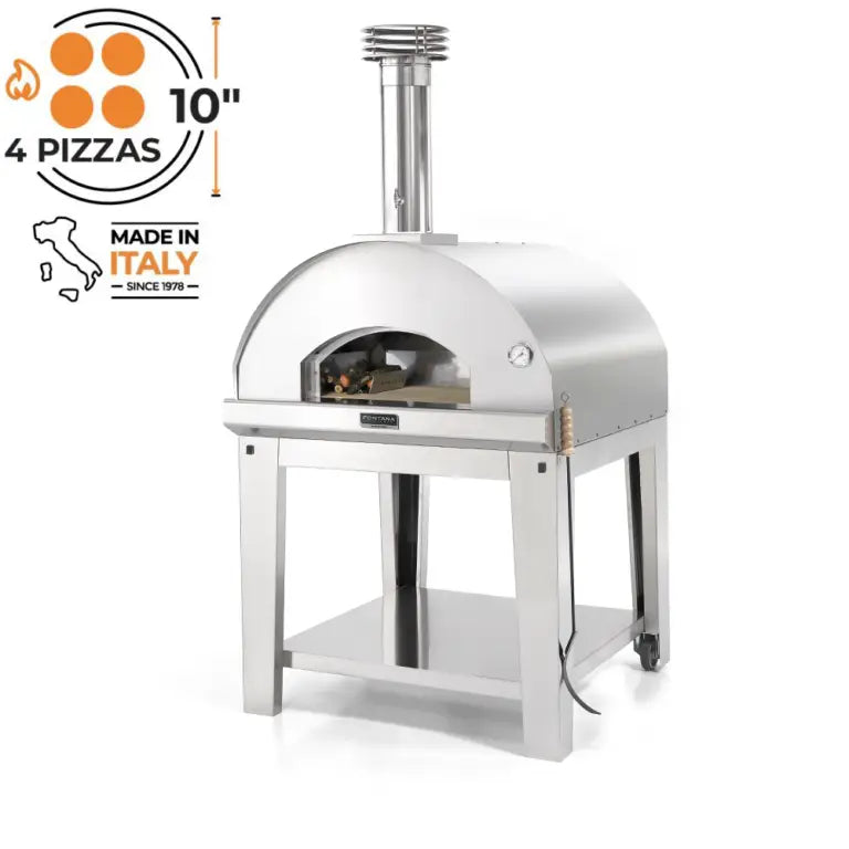 Fontana Marinara Stainless Steel Build In Wood Pizza Oven