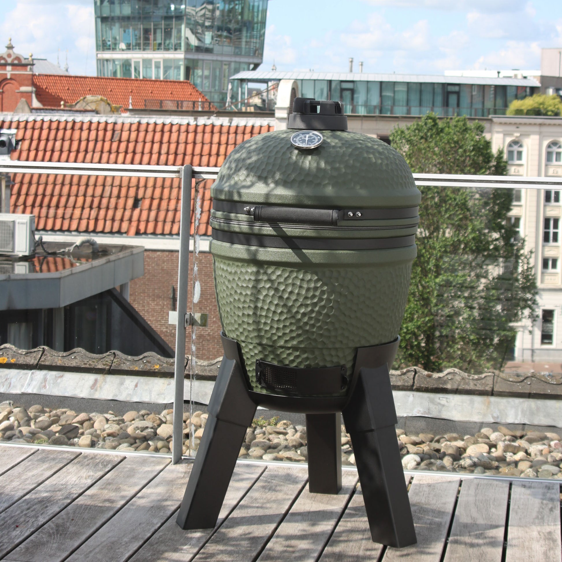 Moddern Kamado Olive Green Aluminum Base and Legs (black)