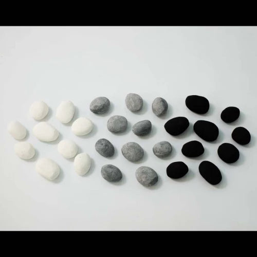 24 Black Ceramic Pebbles for Bioethanol Fireplaces