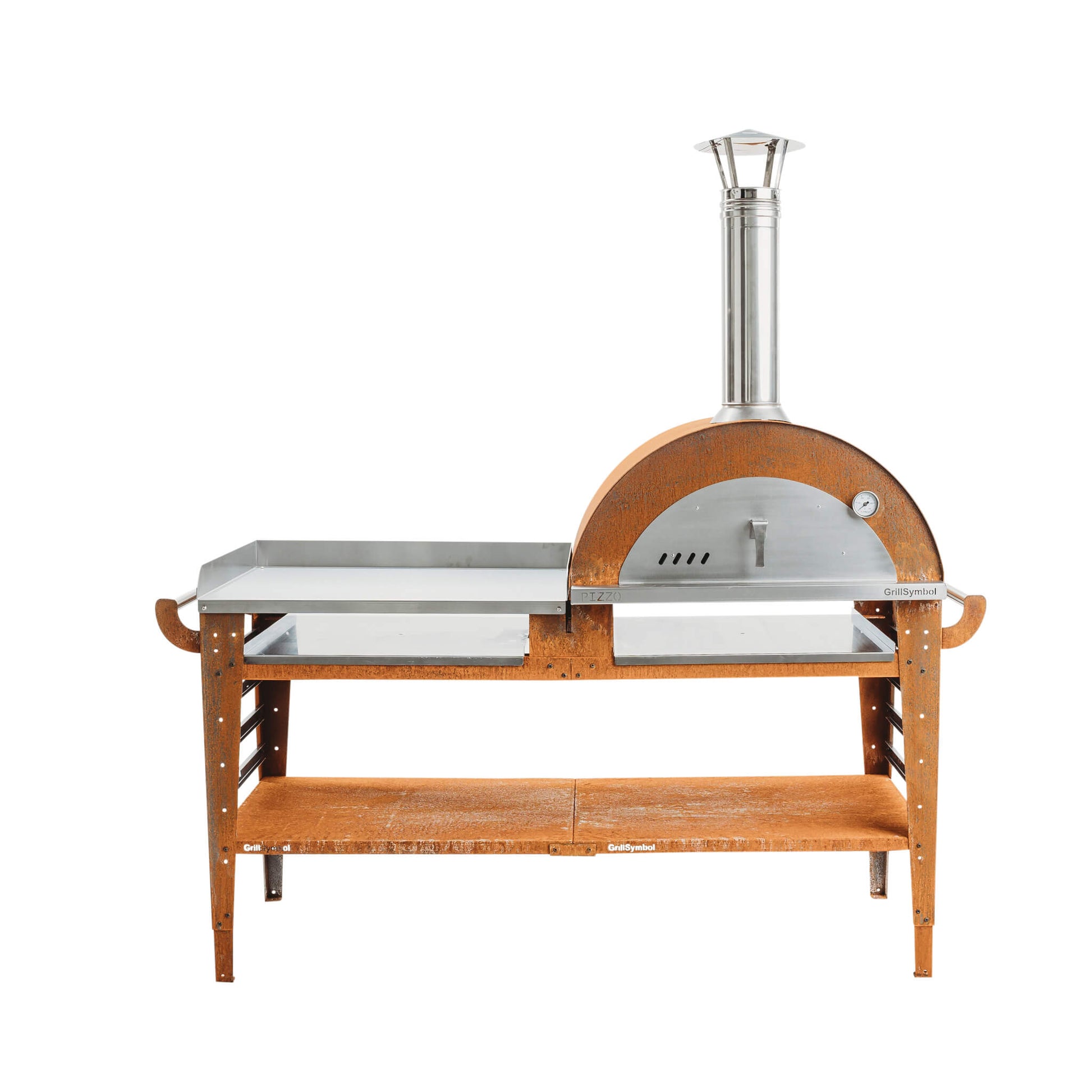 GrillSymbol Wood Fired Pizza Oven with Stand and Side Table Pizzo-XL-Set